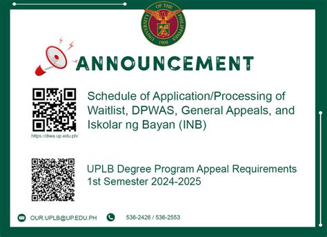 uplb dpwas|Schedule of Appeals Application and Requirements .